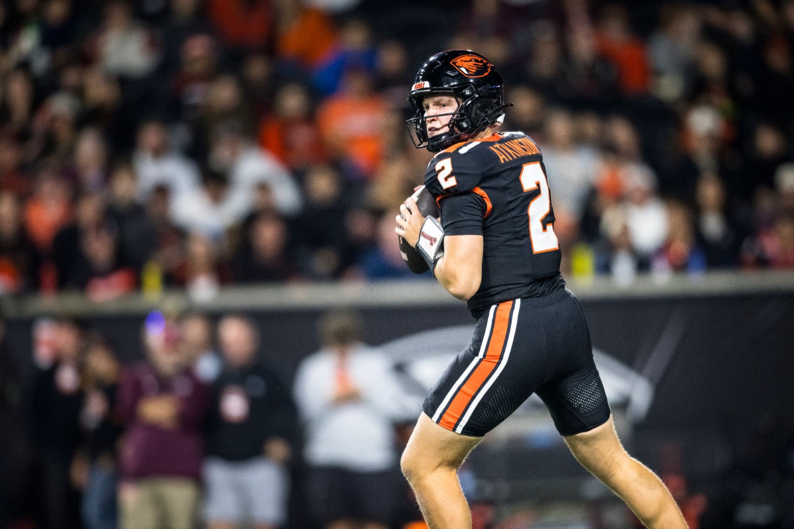 Braden Atkinson in action for Oregon State against Montana on Sept. 19, 2026